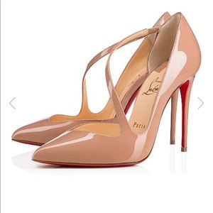 New Christian Louboutin Patent Nude Jumping Pumps